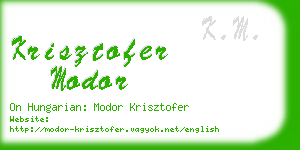 krisztofer modor business card